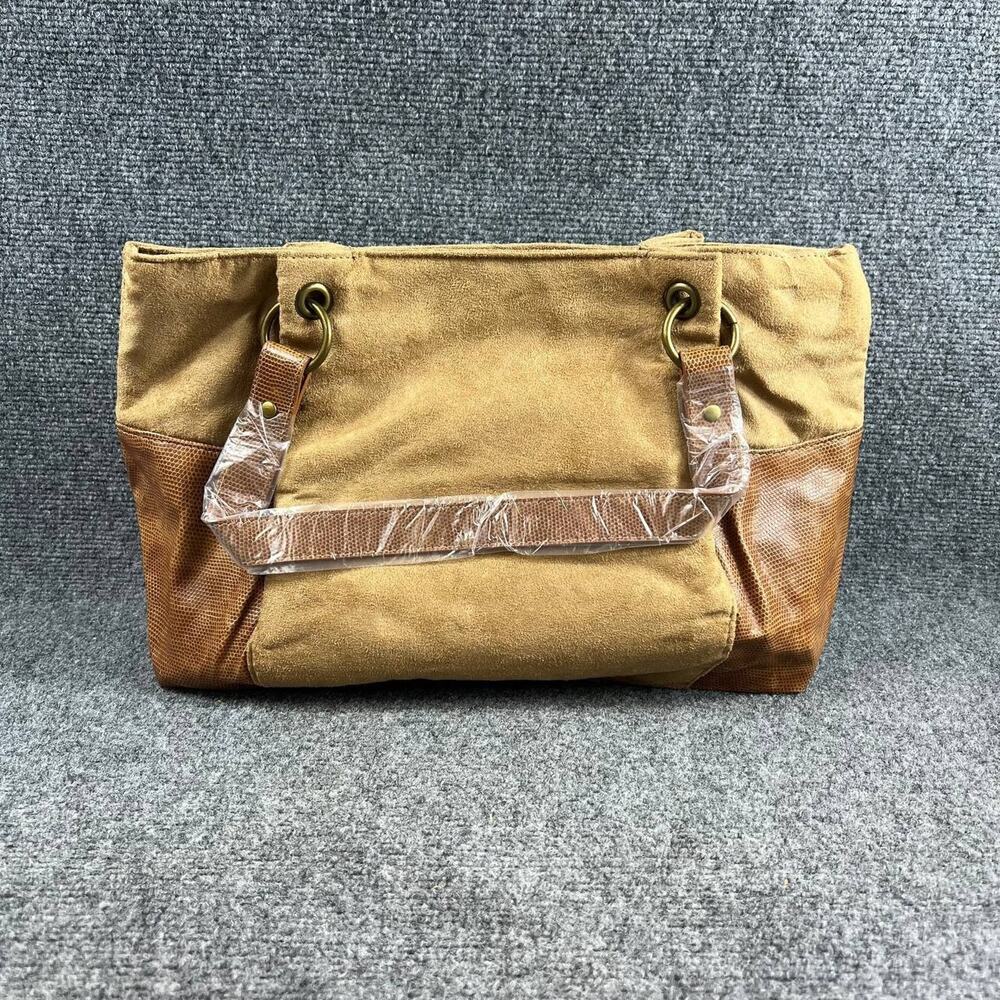 Estee Lauder Brown Tote Bag Fabric Faux Leather New With Stains
